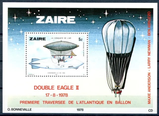 Zaire (Kongo) Block 22 postfrisch Zeppelin #GI131