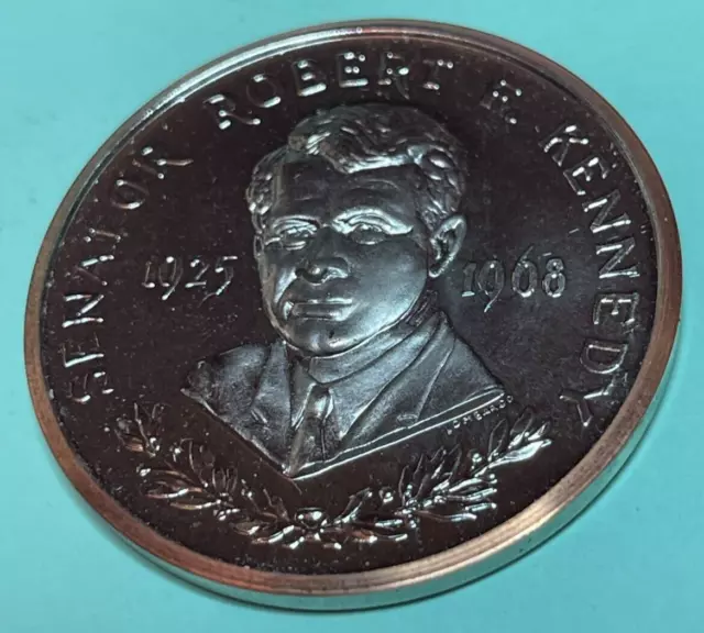 1925-1968 Senator Robert F. Kennedy Large 38mm Plated Copper Medal