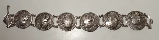 Antique hand made silver Bohemian Yemen Bedouin filigree wedding bracelet