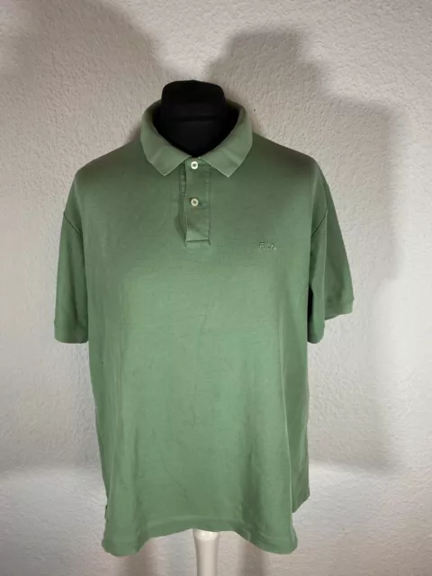 FILA Hommes Vintage Haut Polo Gr. L Polo Manches Courtes 100% Coton 5653