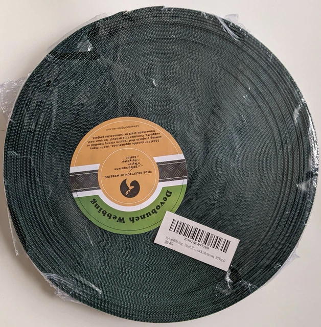 Tejas de nailon Devobunch 50 yardas x 1" verde negruzco bosque oscuro 50x1