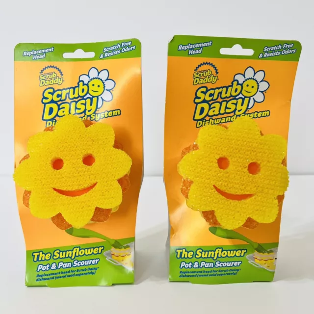 Buy Scrub Daddy – Scrub Daisy Dishwand System - Scratch Free and Odor  Resistant Head with Soap-Dispensing Wand and Self-Draining Base - The  Sunflower Pot & Pan Scourer Online at desertcartEGYPT
