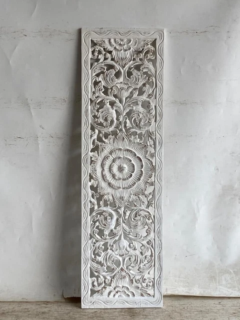 Panneau Mural Sculpté Main AFFARI OF SWEDEN – Gris/blanc Effet Détresse
