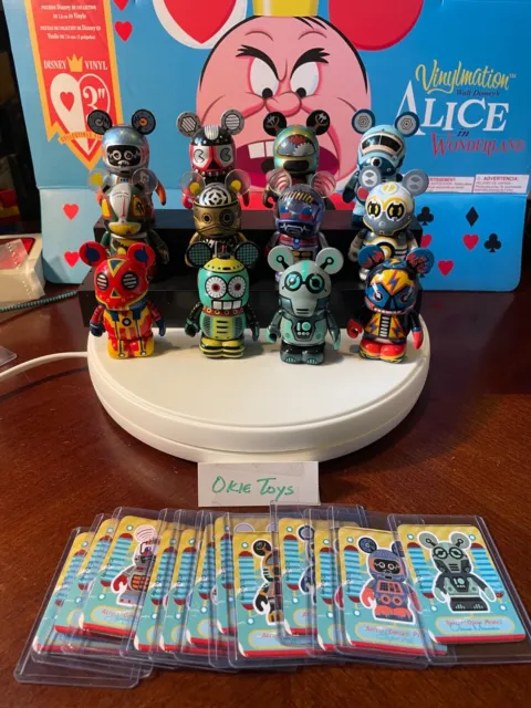 Disney Vinylmation 3” Robot Series 1 Full Set With Cards Bags and Protectors