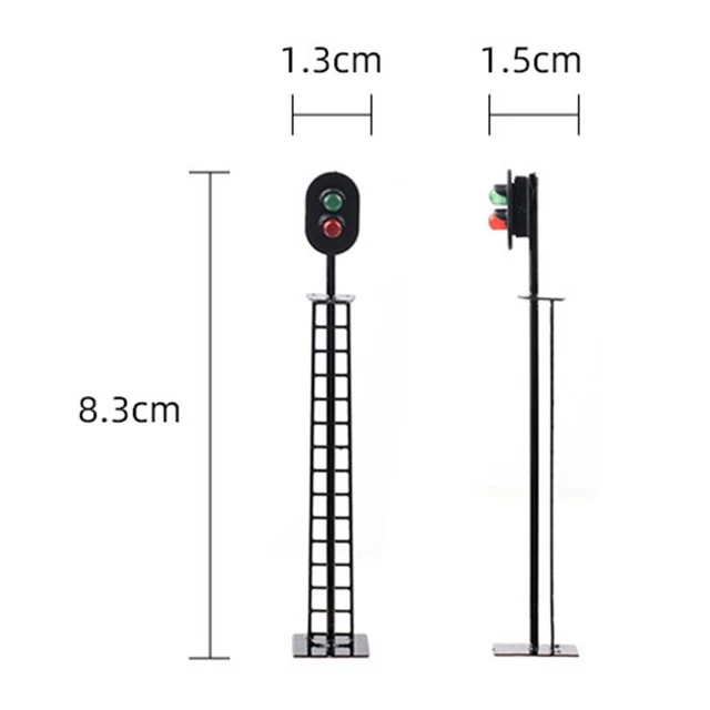 Lot 10 Feux De Signalisation Nains HO/OO - 2 Aspects Vert/Rouge - 3V - 20 Mm - Résistances Incluses