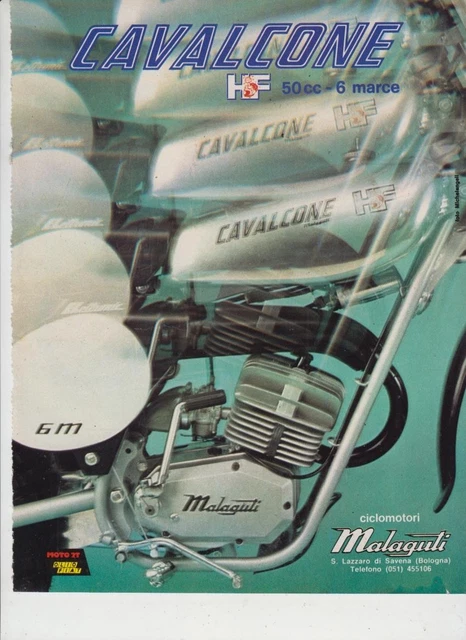 ADVERTISING PUBBLICITÀ-MOTO MALAGUTI CAVALCONE HF 50 1977