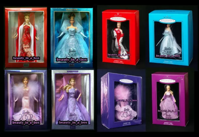Collector Edition 2000 2001 2002 2003 Barbie Doll Porcelain Hallmark Ornament O