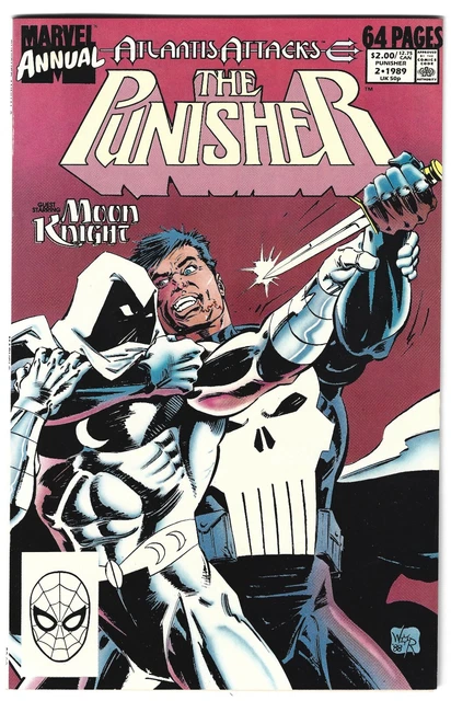 Punisher Annual Vol 2 (1987 Marvel) #2 1st Battle Between Moon Knight & Punisher