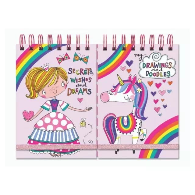 Princess & Unicorn Duo Cover Notebook Rachel Ellen Small Girls Doodles Drawings