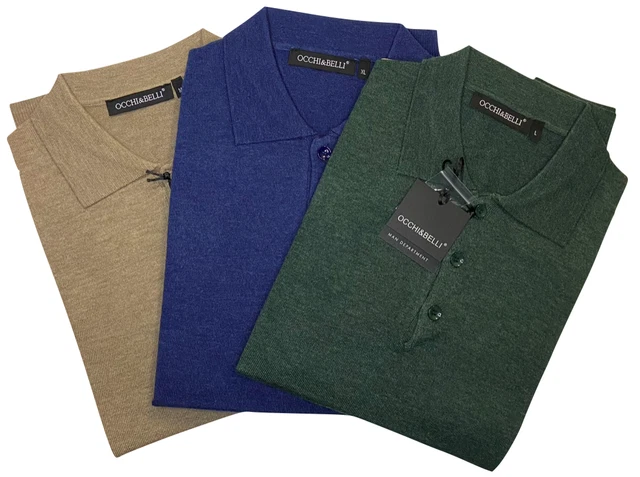 POLO uomo lana cashmere M L XL XXL maglia maglioncino inverno primavera classica