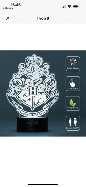 3D LED Harry Potter Hogwarts Nachttischlampe GIFT 7Farbe