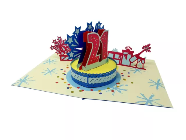 21st Birthday Pop Up Card Cards for Him or Her Handmade