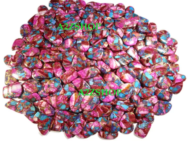 Pink Spiny Oyster Copper Turquoise Cabochon Turquoise Gemstone Wholesale Lot