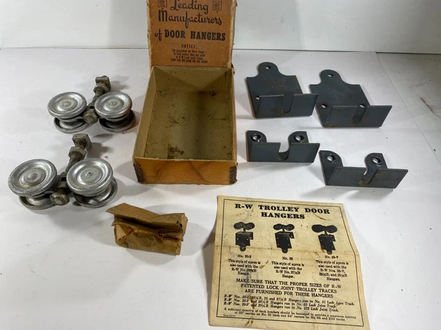 Richard Wilcox Barn Door Hangers Trolley Rollers RW 20-2 Brackets Bolts Sliding