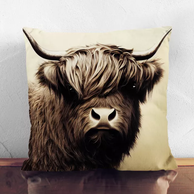 Cushion Cover Highland Cow View Vol.2 Plush Soft Scatter Throw Pillow Case Sofa