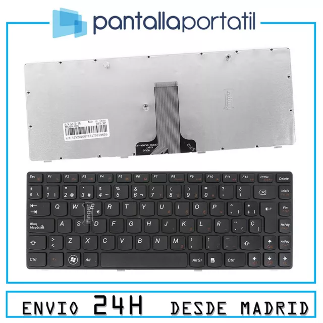 Repuesto Teclado español para Lenovo 25012648 Nuevo Negro [Con Marco] COMPATIBLE