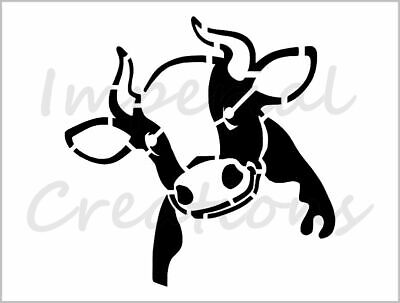 Plantilla cara de vaca dibujos animados diseño animal de granja 8,5"" x 11"" hoja reutilizable S691