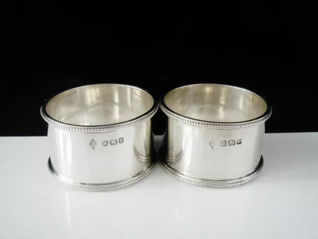 Pair Sterling Silver CRESTED Napkin Rings, Mappin Brothers, Sheffield 1897 3