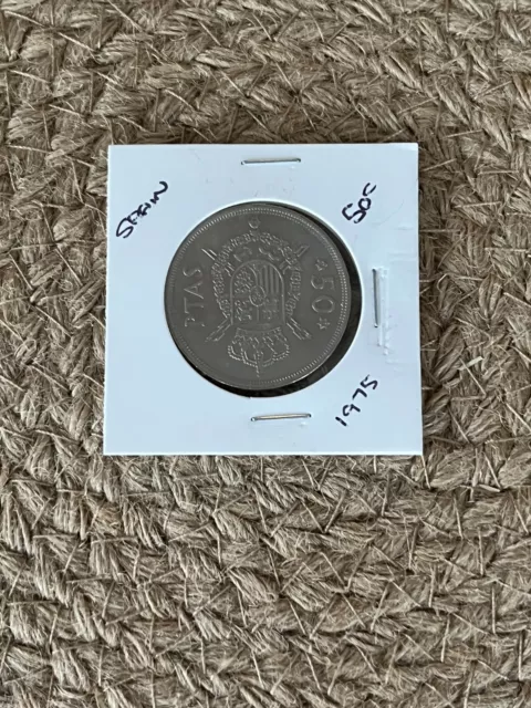 ☪️1975 Spanish 50 Cent Tene☪️ Coin Juan Carlos Spain☪️