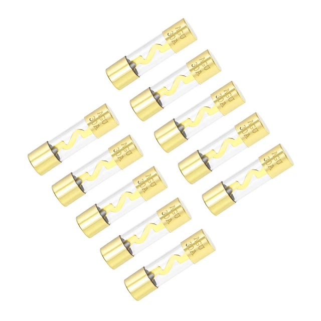 Cartouche Fusible 30A DC12V 10x38mm Soufflage Voiture Amplifier Verre 10Pcs
