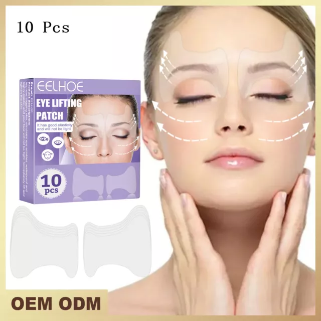 10stk Anti Falten Gesicht Augen Stirn Pad Patch Wiederverwendbar Silikon Wrinkle