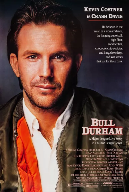 1988 Bull Durham Movie Poster 11X17 Crash Davis Kevin Costner Susan Sarandon ⚾🍿