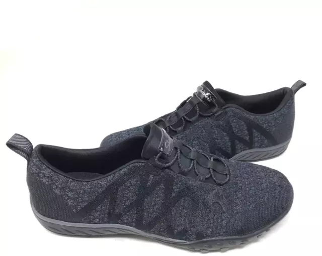 Skechers Women's Relaxed Fit Breathe Easy Infi Knity Blk Sneakers Size:9.5 122L