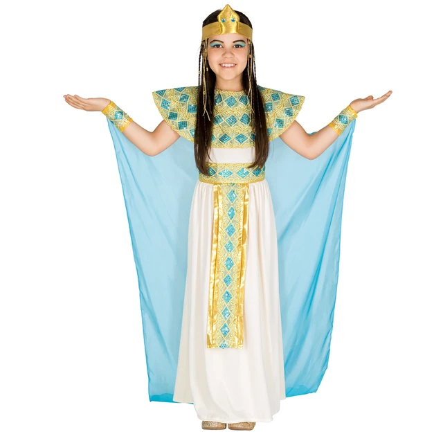 COSTUME DA BAMBINA Cleopatra egiziani dea antico regina toga costume EUR  32,95 - PicClick IT