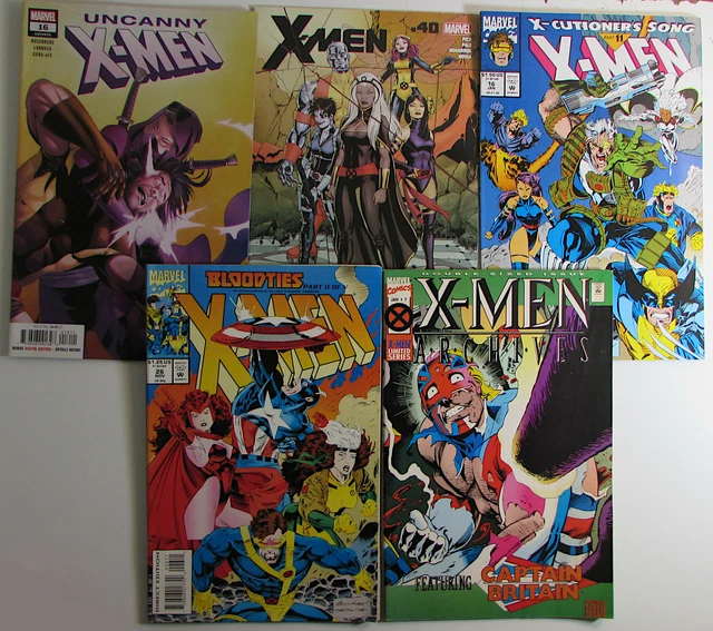 X-Men Mixed Lot 5 #16,26,2nd Series 40,Uncanny 16,Archives 7 Marvel 1993 Comics