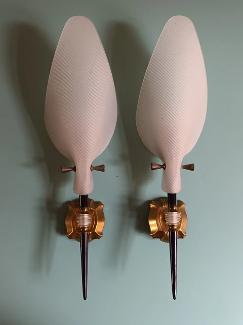Paire d'appliques bicolore 134, Allibert, 1970s | Eccho Studio