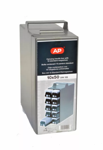 Funda de transporte AP incluye 10 x 50 Din 35mm portaexpositivas cargadores algunos daños
