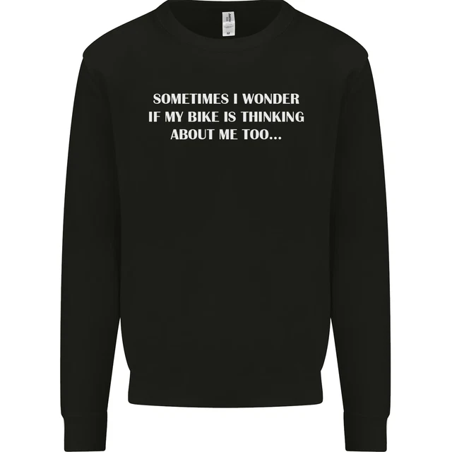 Bike Thinks of Me Cycling Biker Motorbike Kids Sweatshirt Jumper