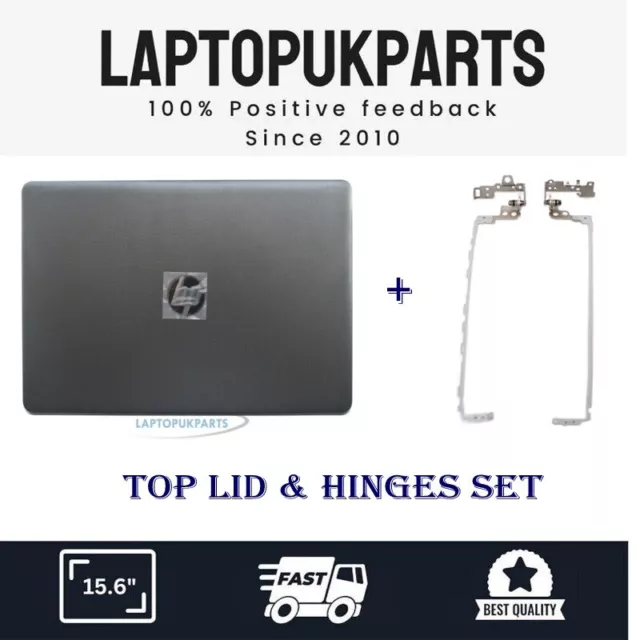 New HP 15-BW068SA Black Laptop LCD Rear Back Cover Top Lid Hinges Set