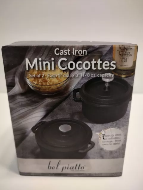 Pair of Mini Cast Iron Dutch Oven Bel Piatto Pot Kitchen Primitive Cocottes