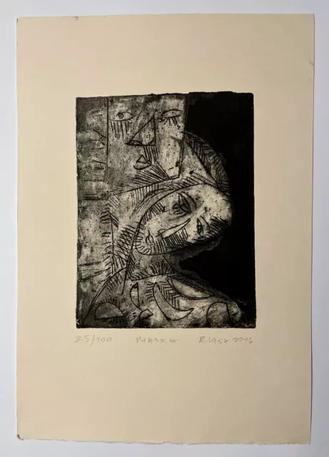 Roman LASA - Mask- aquatint/etching/paper - 2016