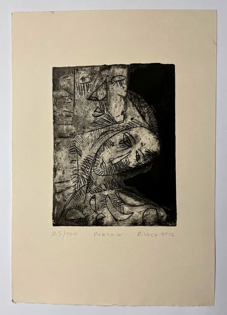 Roman LASA - Mask- aquatint/etching/paper - 2016
