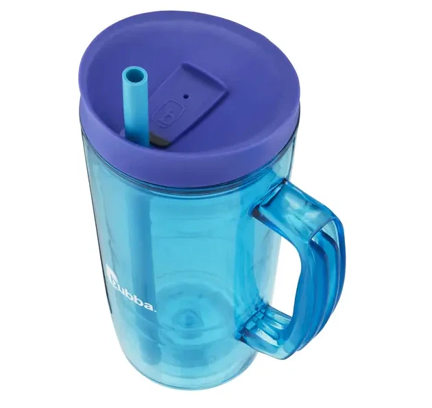 Bubba Envy Double Wall Insulated Straw Tumbler with Handle, 32 oz, Blue w/ lid