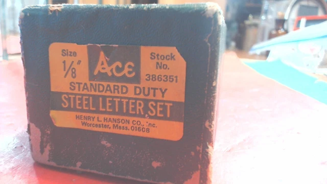 MACHINIST-- Tools-- ACE--Standard-27 Pc.-1/8"  Size- STEEL LETTER STAMPING SET