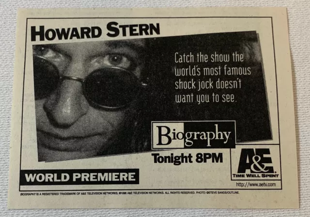 1996 A&E tv ad ~ HOWARD STERN BIOGRAPHY