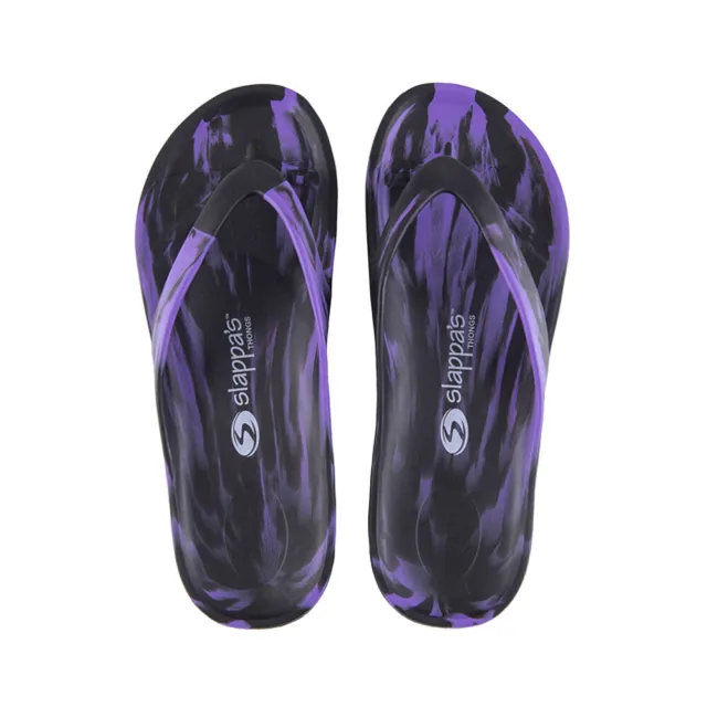 Black Purple Arch Support Thongs