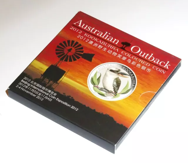 2012 Australian Outback Kookaburra Farb Applikation 1oz Silber Münze 99,9%