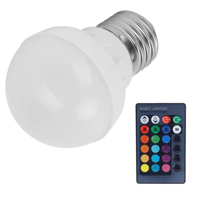 Bombilla RGB+W 3W E27 control remoto lámpara que cambia de color decoración del hogar EE. UU.
