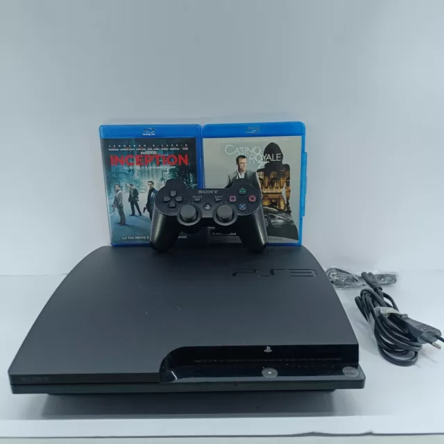 Console Sony PS3 Playstation 3 Slim 120 GB FUNZIONANTE COMPLETA Controller Nero