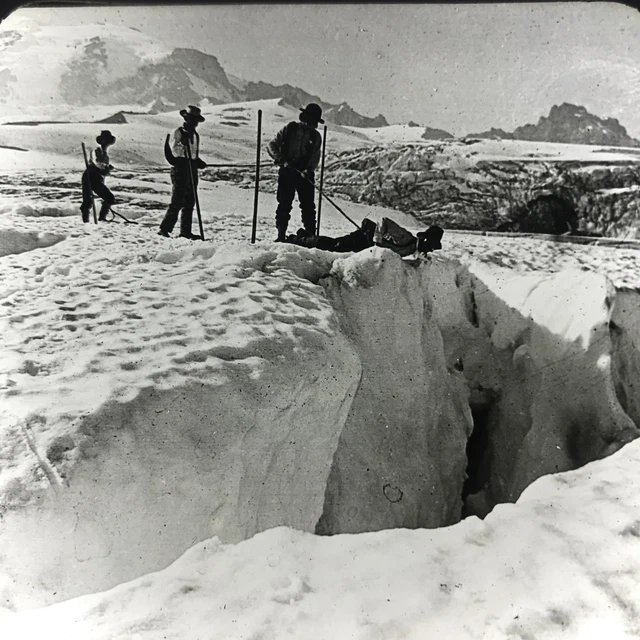 Vtg Magic Lantern Glass Slide Photo Keystone Paradise Glacier Rainier WA