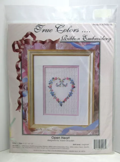 True Colors Ribbon Embroidery Open Heart Kit 0010 Karen Bowdish