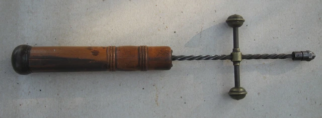 Vrille Ancienne D'horloger, Bijoutier Ou ébéniste - Mini Perceuse à Main Vintage