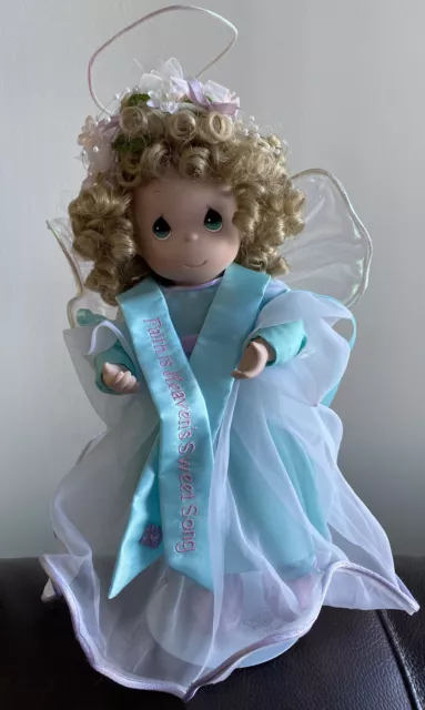 Precious Moments Ashton Drake Doll "Faith is Heaven's Sweet Song" 13” w/Stand