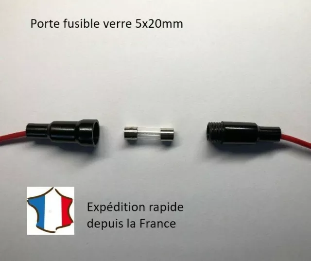 Porte fusible Verre 5x20 en Ligne, In-line Fuse Holder