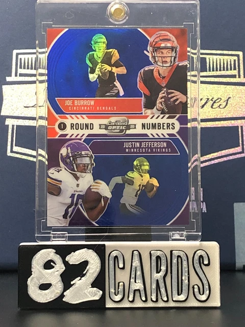 2020 Contenders Optic Joe Burrow Justin Jefferson Round Numbers Rookie Blue /99