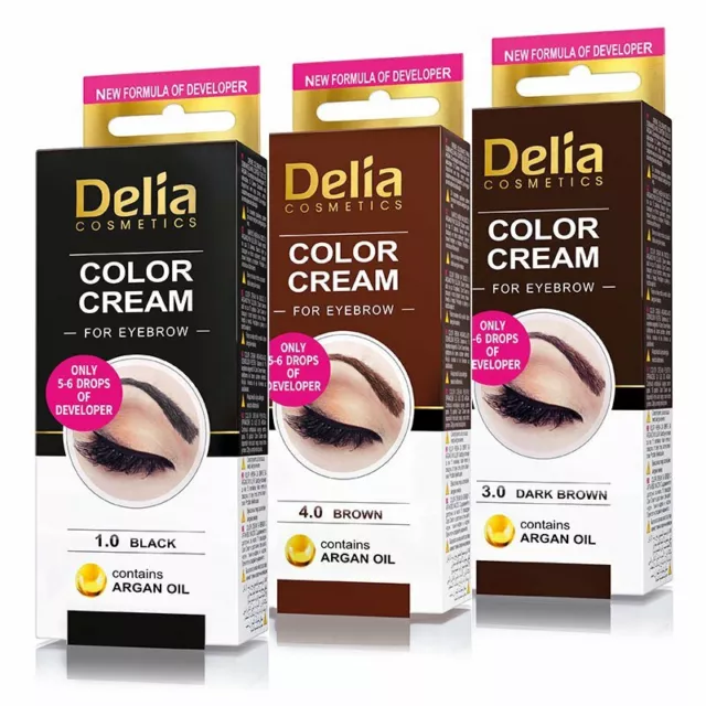 Delia Colour Creme Henna für Augenbrauen Farbset - schwarz | dunkelbraun | braun